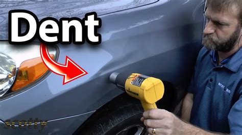 How to pull a dent out of a car - Apply the plunger. Place the plunger against the dented area and gently press in to form a tight seal. Pop out the dent dent. Pull the plunger away from the body of the car. The suction from the plunger should pull the body of the car out along with the suction, hopefully removing the dent. Repeat as necessary.
